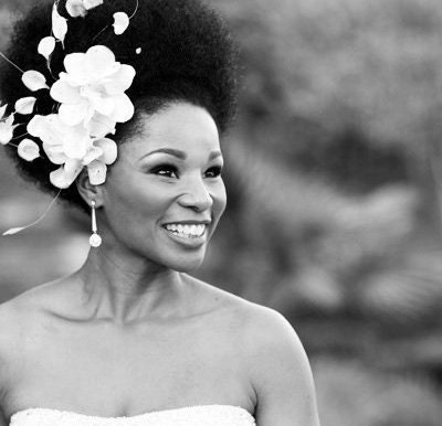 White Bridal Flower Headband for Natural Hair