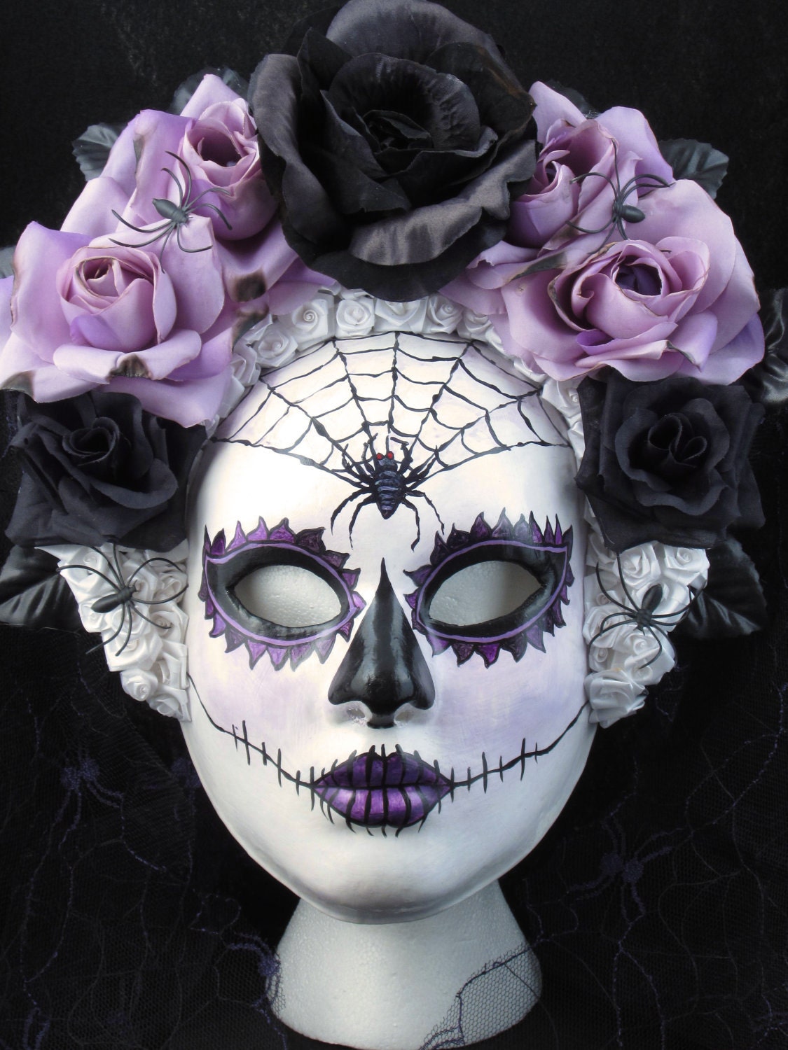 Dark Beauty Mask for Day of the Dead/Dia de los Muertos/Costume/Masquerade/Halloween/Cosplay