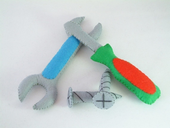 DIY Felt ToolBox(toolbox,Drill,Screwdriver,wrench,screw,Saws,Square,Hammer)-PDF Pattern via Email-T09