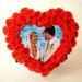 DIY Felt Heart-shape and red rose PhotoFrame--PDF Pattern and instructions via Email--P04