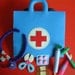 Blue Felt Medical bag, Doctor Set