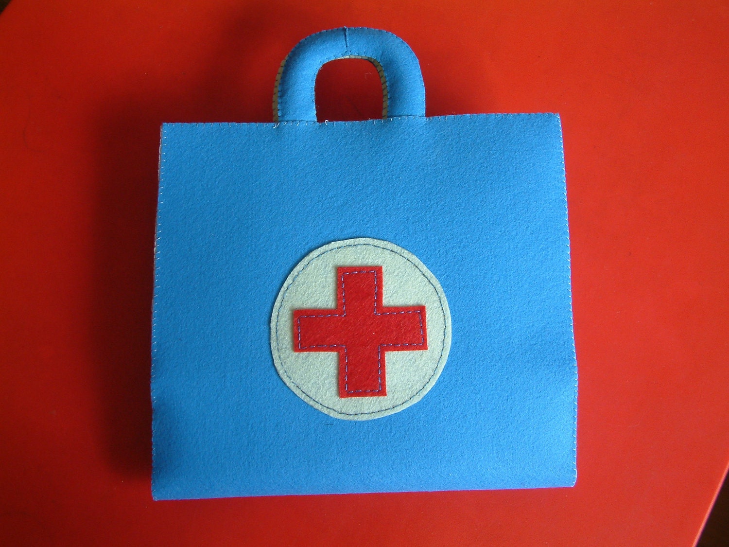 Blue Felt Medical bag, Doctor Set