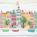 Canal boats- A4 cityscape Print