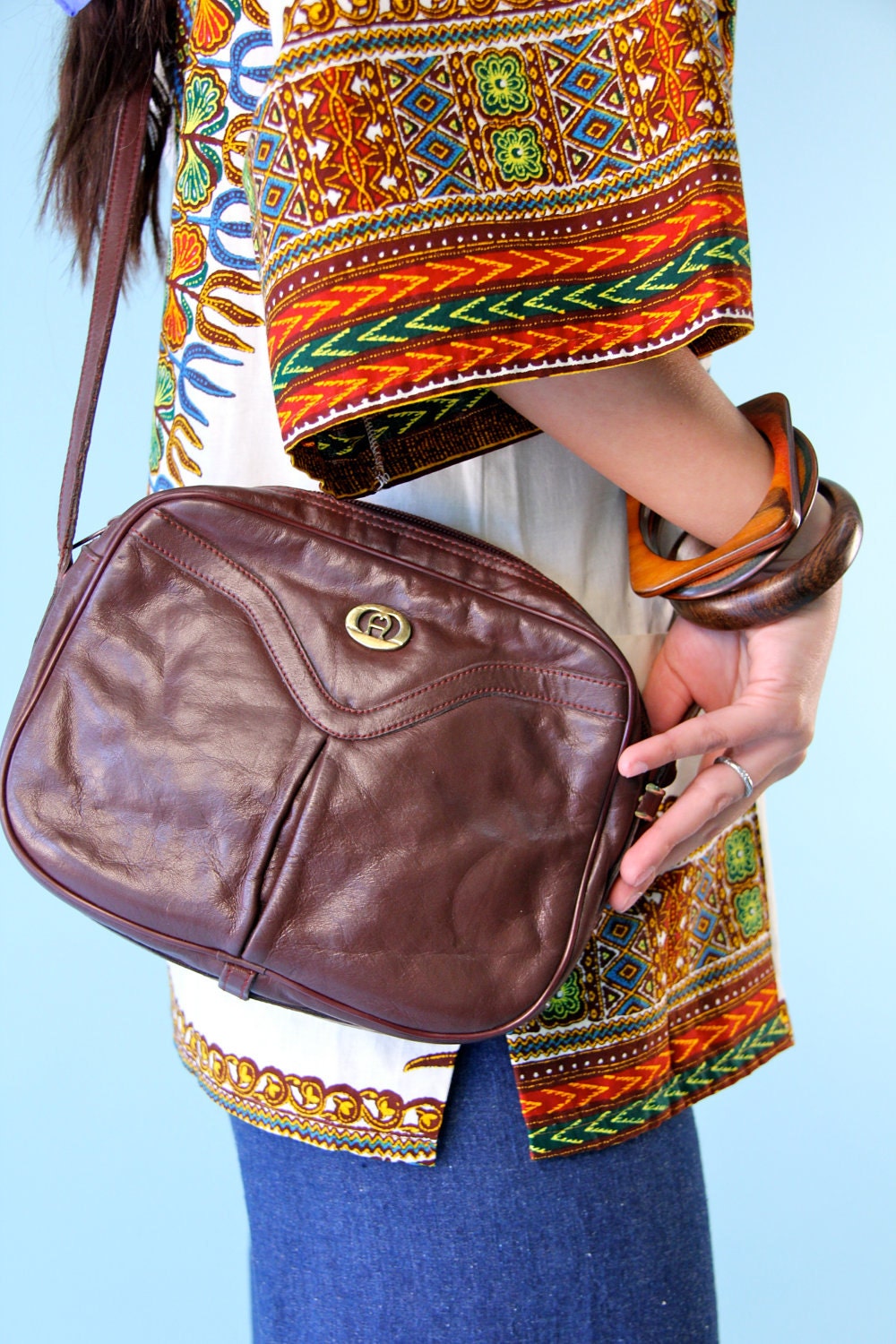 Vintage Etienne Aigner Burgundy Leather Purse 70s