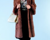 Vintage Auburn Ermine Fur Coat 1960s Stroller Full Length