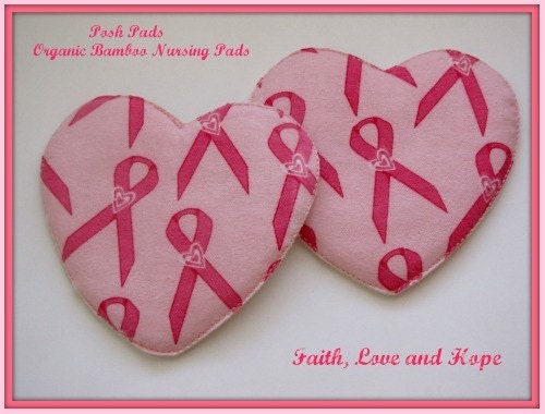 2 Set Pk of Posh Pads-Washable Heart Shaped Bamboo  Nursing Pads