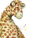 sleepy stuffed baby giraffe nursery art : print of original watercolor