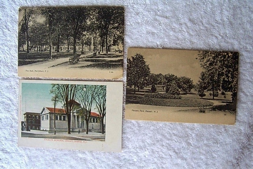 Vintage postcard set Landscape Cityscape People EARLY CENTURY Souvenir Nostalgic panorama vista post card PRINT