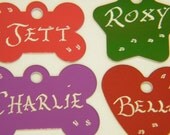 Buy 2 get 3rd FREE - Hand engraved -Pet Dog or Cat ID Tags - 10 Great Shapes 7 Great Colors Available -