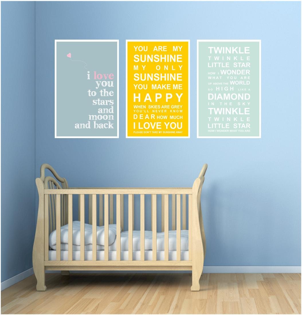 3 bus roll poster set - nursery
