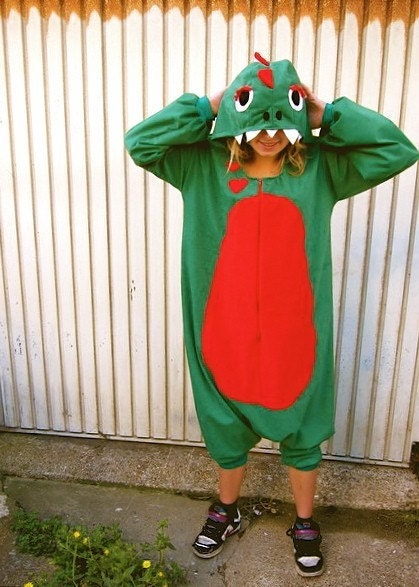 Loved Up Dragon Onesie - all-in-one fancy dress adult animal costume