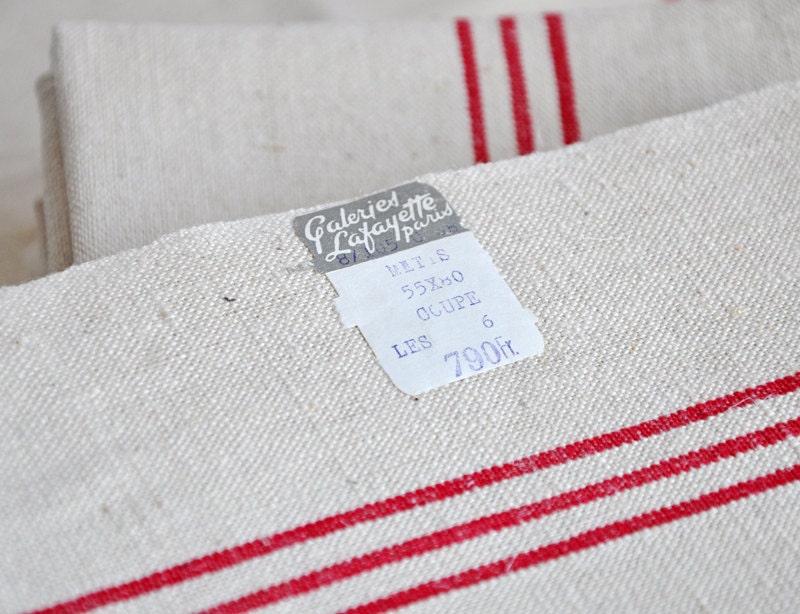 RESERVED two vintage french tea towels