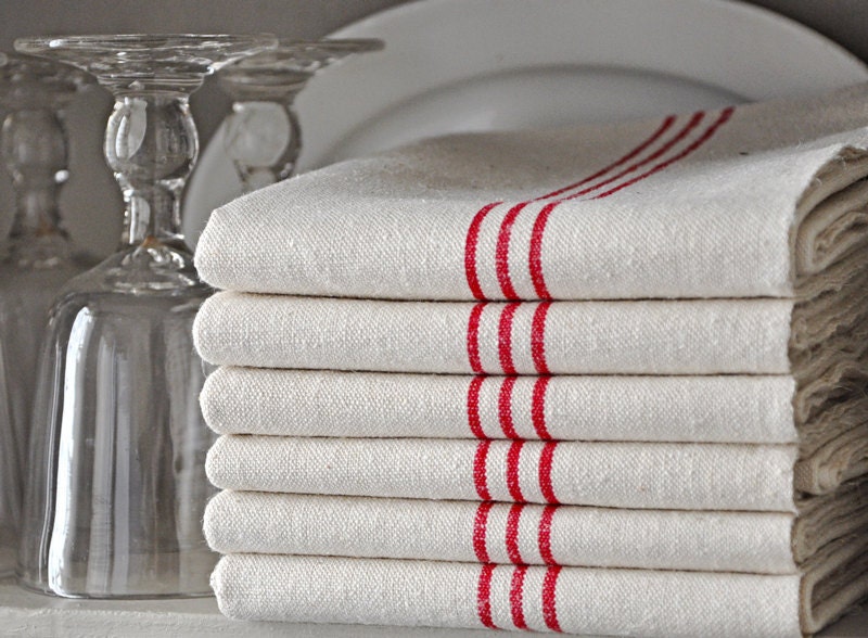 RESERVED two vintage french tea towels