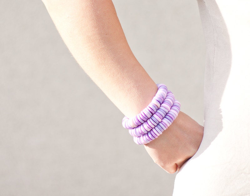 Bracelet Pastel Multicolor Purple Lilac Lavender Cuff geometric fall fashion tbteam free shipping