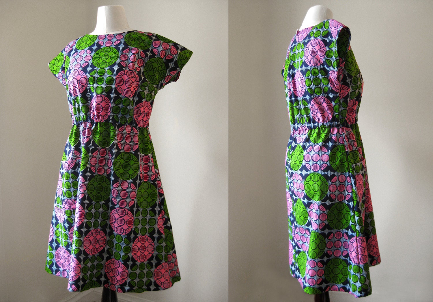 african wax cotton handmade dress custom made to order