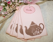 Thank You Gift Tags - Teapots in Pink