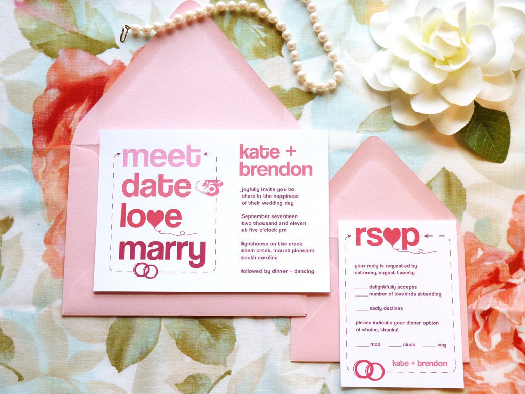 Modern Love Wedding Invitations - Deposit