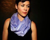 Ephemeral Feather Cotton Voile hand drawn art print Infinity Cowl Scarf