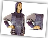Summer hoodie sweater, purple pullover sweater, small Medium non wool