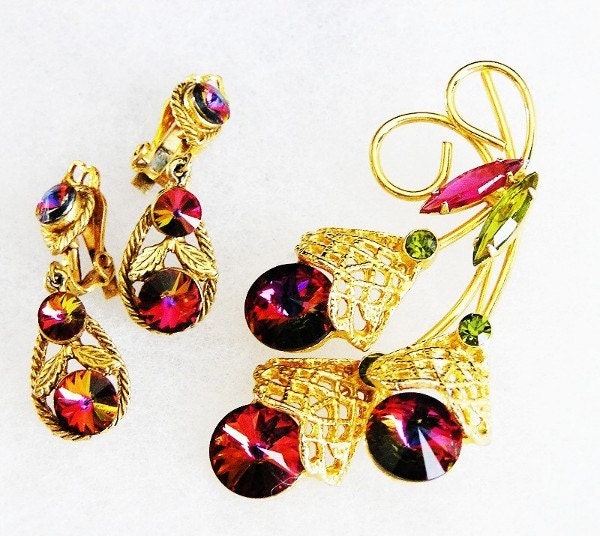Red Rivoli Watermelon Demi Parure