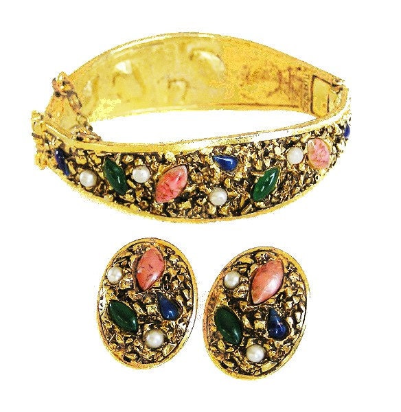 Florenza Lapis Jade and Coral Demi Parure