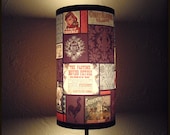 Just Like Mom's Lamp Shade - small - vintage advertising, patchwork lampshade, french decor, retro lampshade