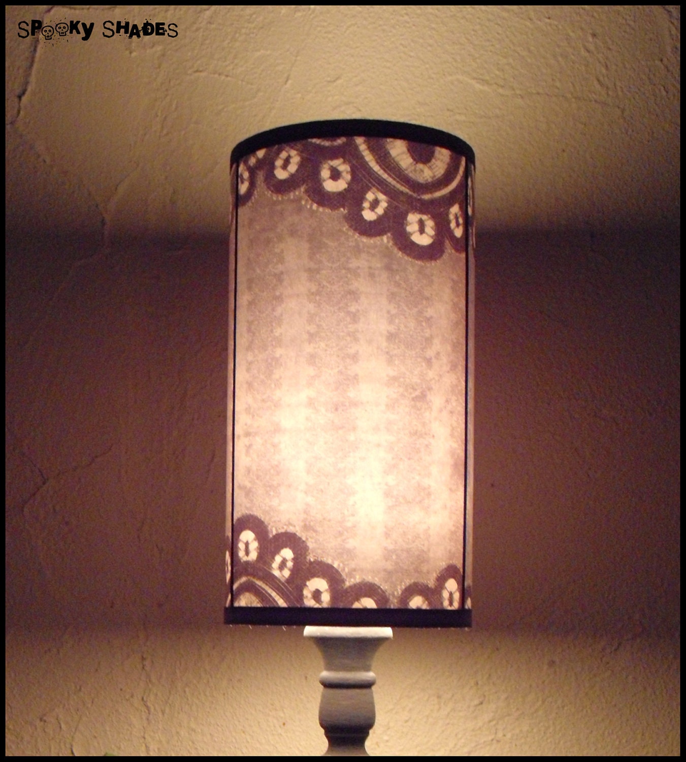 Black Lace Lamp Shade lampshade - boudoir lamp shade, goth decor