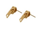 Zipper Earrings posts In Gold