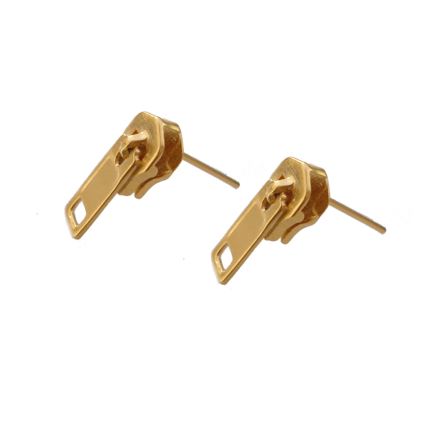 Zipper Earrings posts In Gold
