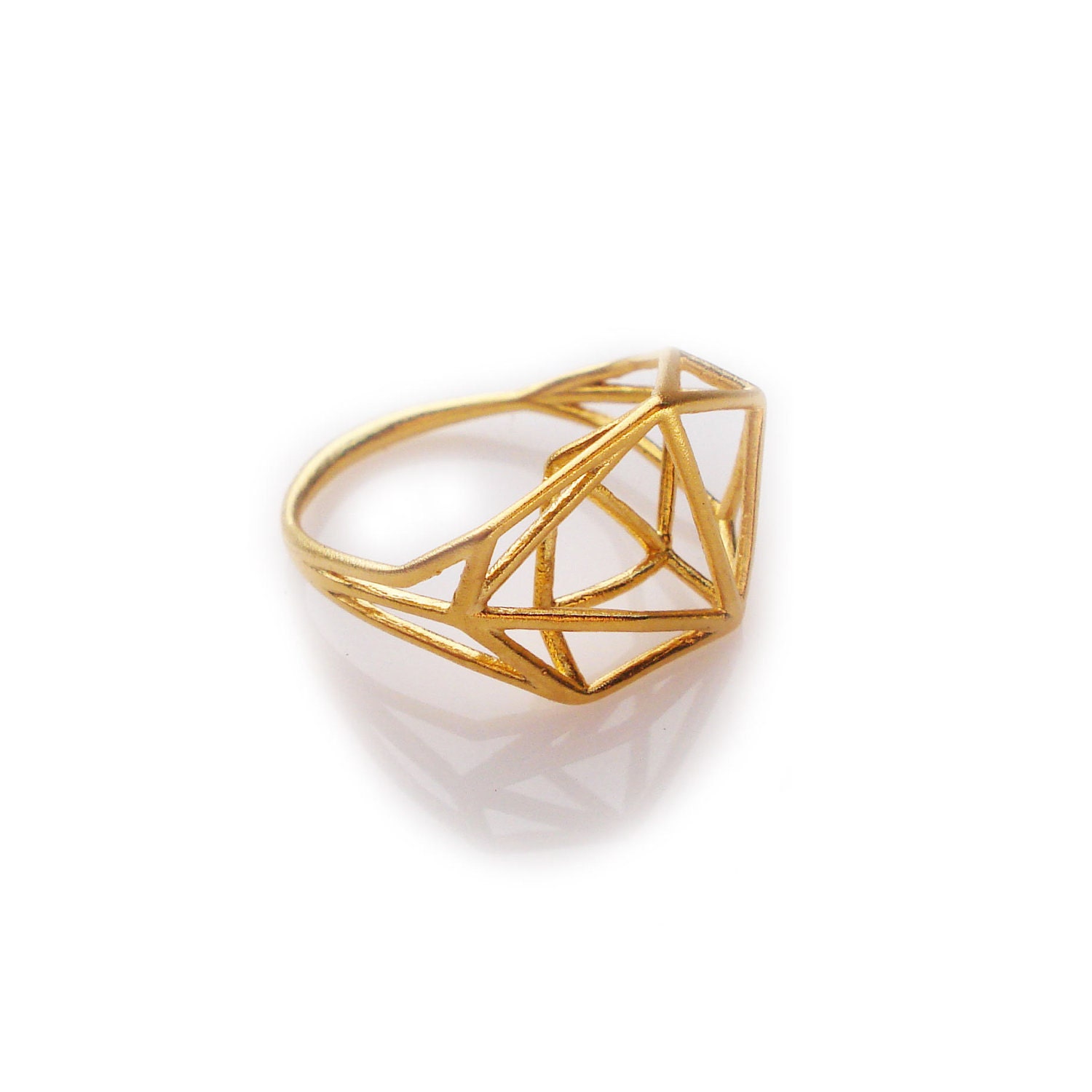 Architectural Structure Geometric Gold Ring