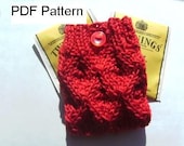 Teabag Cozy Pouch Holder - PDF Knitting Pattern - Rooibos Lace Aran Knit Travel