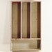 Vintage Wooden Cutlery Tray Desk Organizer with Chippy Gray Paint