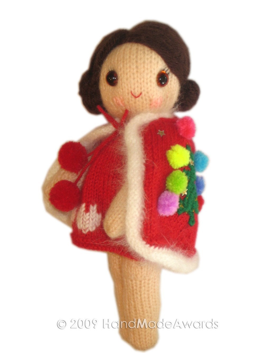 Lovely CHRISTMAS girly DOLL pocket friend Knit PATTERN pdf Email
