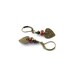 Brass Heart Earrings Trinity Brass Czech Glass Beaded Lever Back