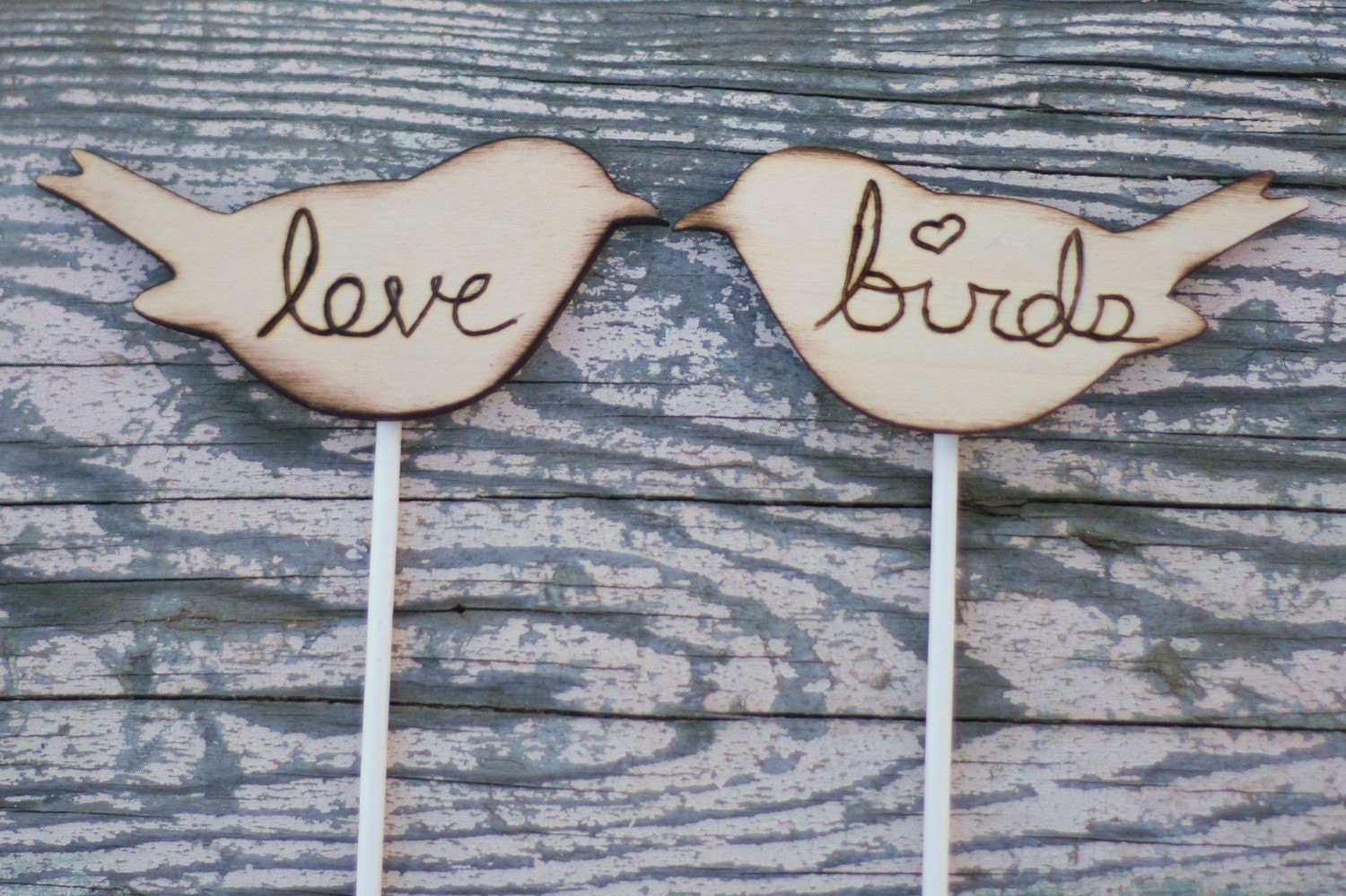Love Bird Wedding Cake Topper Rustic Decor (item E10002)