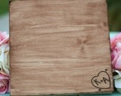 SMALL Rustic Woodland Hand Engraved Personalized With Your Initials Cake Stand or Centerpiece