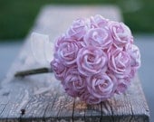 Custom Woodland Romantic Vintage Inspired Ornate Paper Pink Roses Bride Bouquet