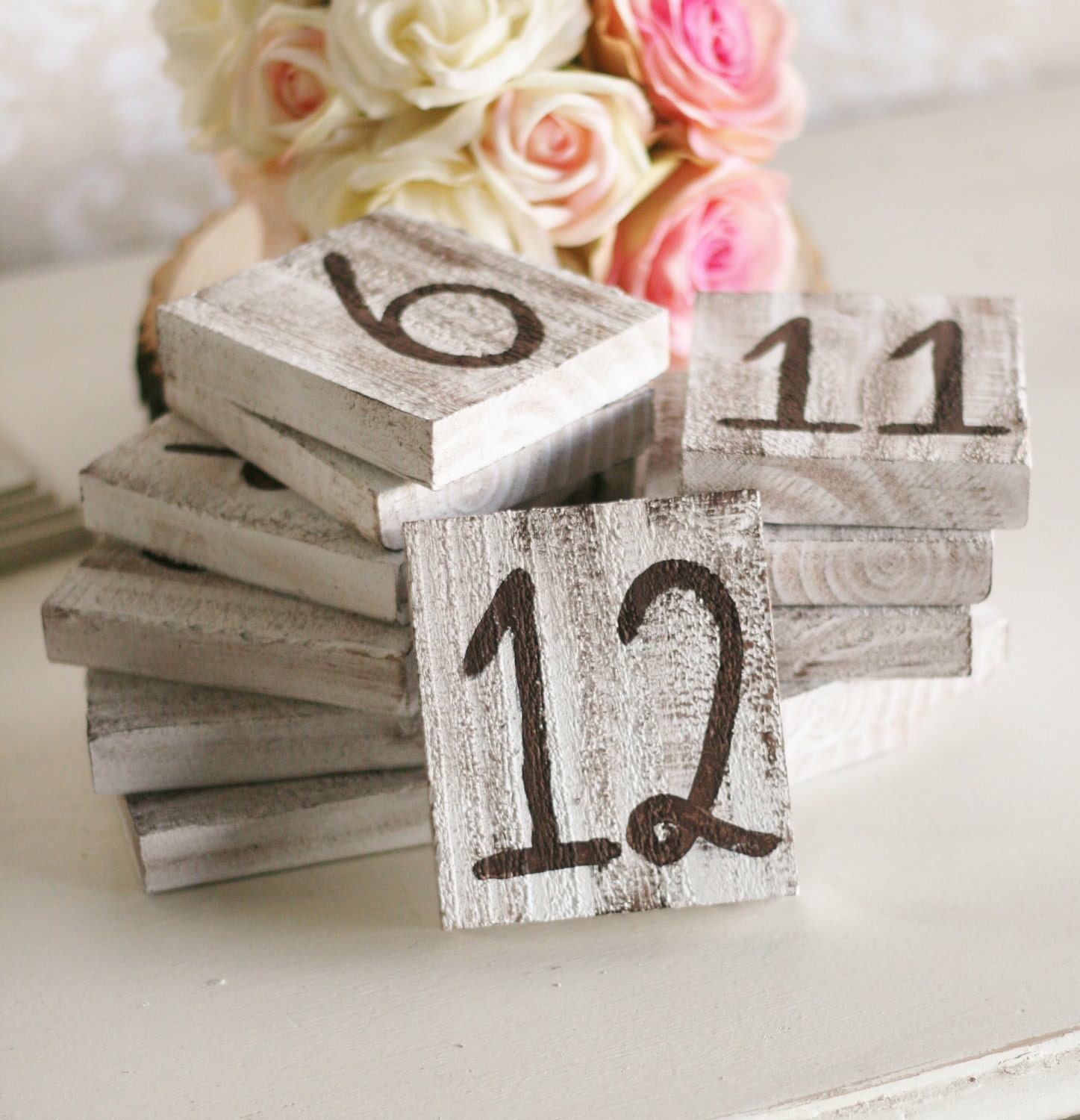 Barn Wood Table Numbers Rustic Wedding SET of 12 (item P10033)