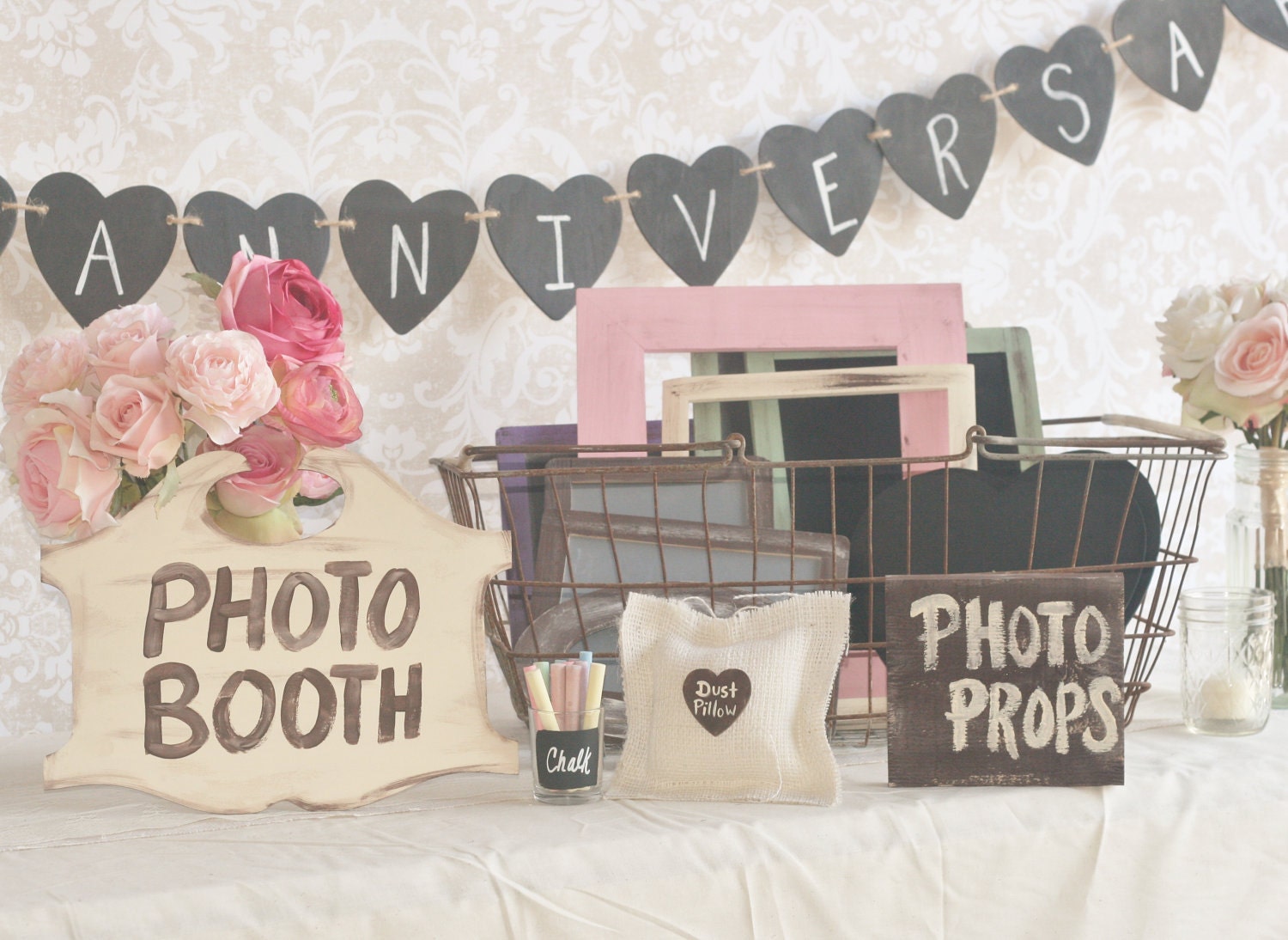 Wedding Photo Booth Props Collection Rustic Distressed Chalkboards (item P10212)