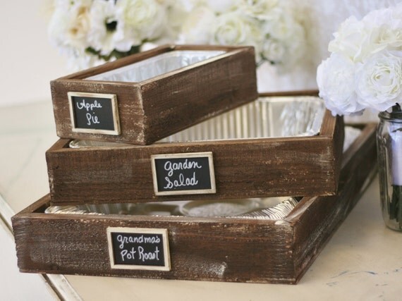 Rustic Serving Trays With Chalkboard Signs Rustic Wedding Decor (item P10493)