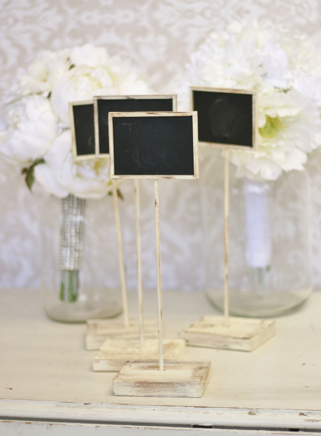 Rustic Chalkboard Signs Shabby Chic Wedding Decor SET of 4