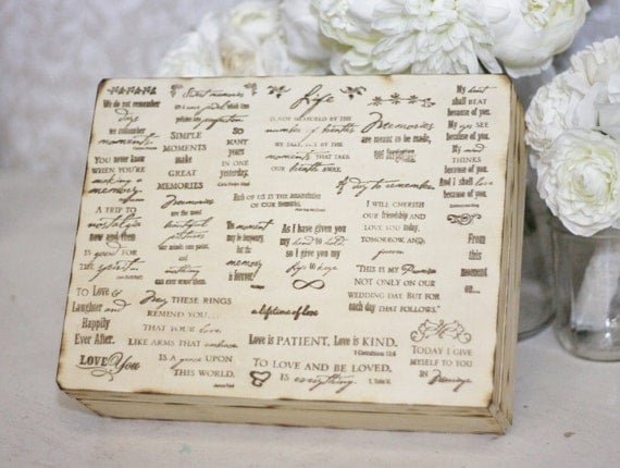 Rustic Guest Book Box Love Quotes Medium Size