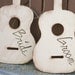 HUGE Wood Guitar Bride and Groom Chair Signs Photo Props