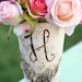 Personalized Monogrammed Tall Birch Wood Vase Rustic Decor (item E10284)