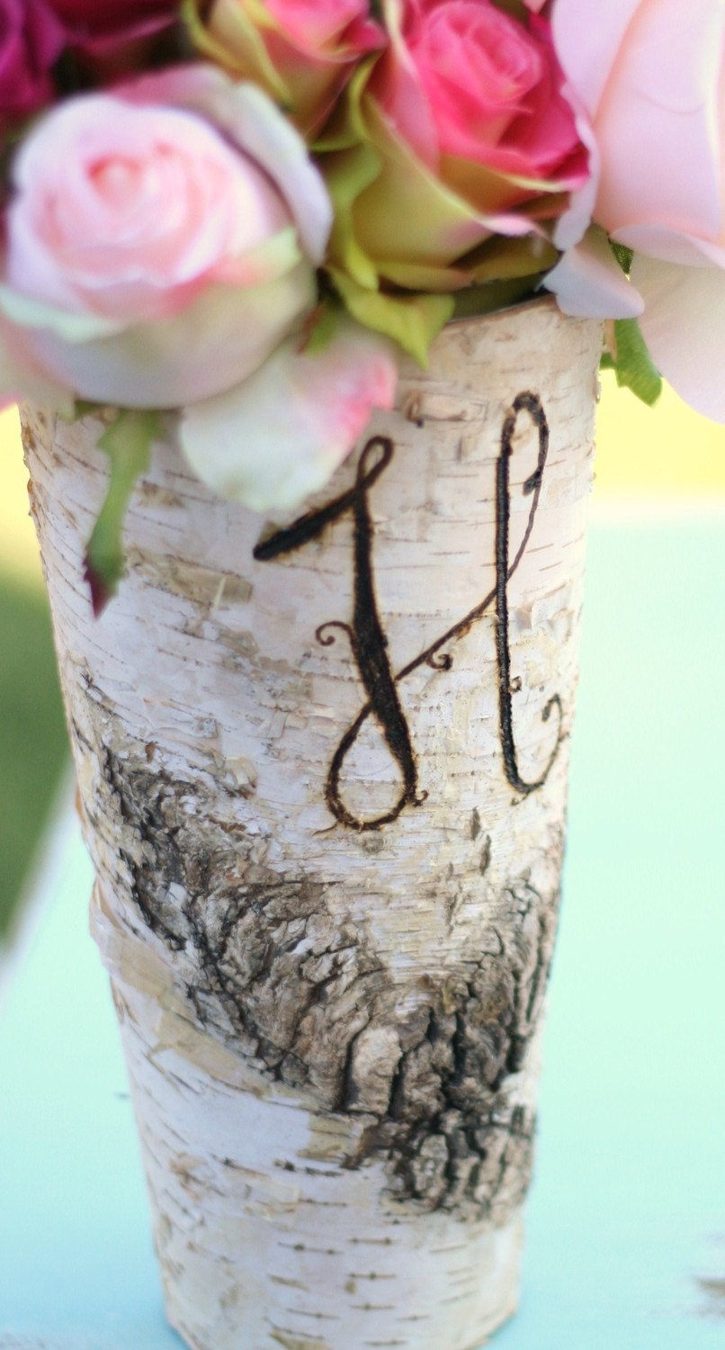 Personalized Birch Wood Vase Gift
