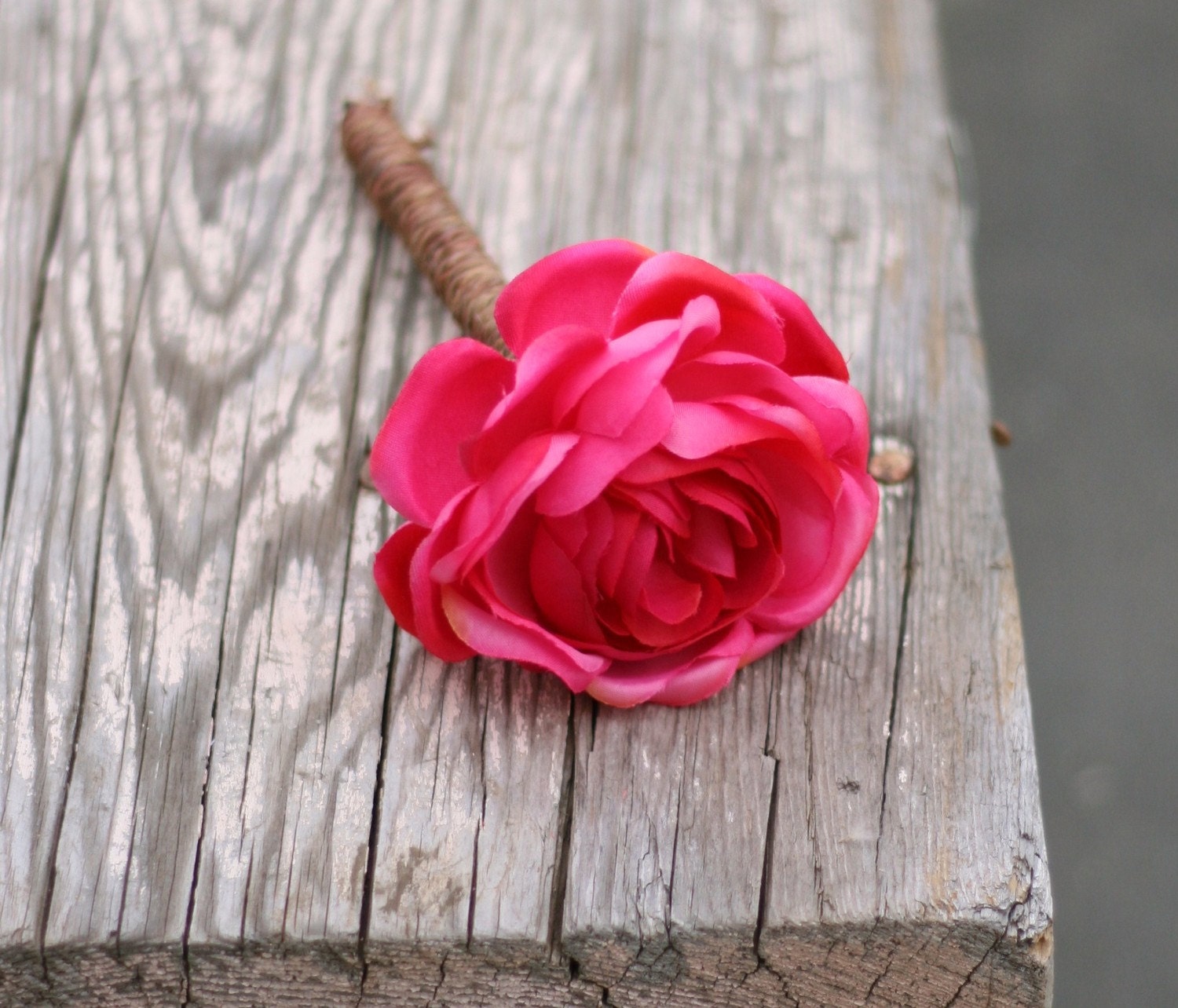 Rustic Wedding Guest Book Pen Hot Pink Ranunculus (item F10585)