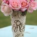 SET of 20 Personalized Custom Engraved Monogrammed Tall Birch Bark Wood Vases