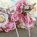 Love Birds Cupcake Cake Toppers Rustic Personalized Wedding Decor (item E10042)
