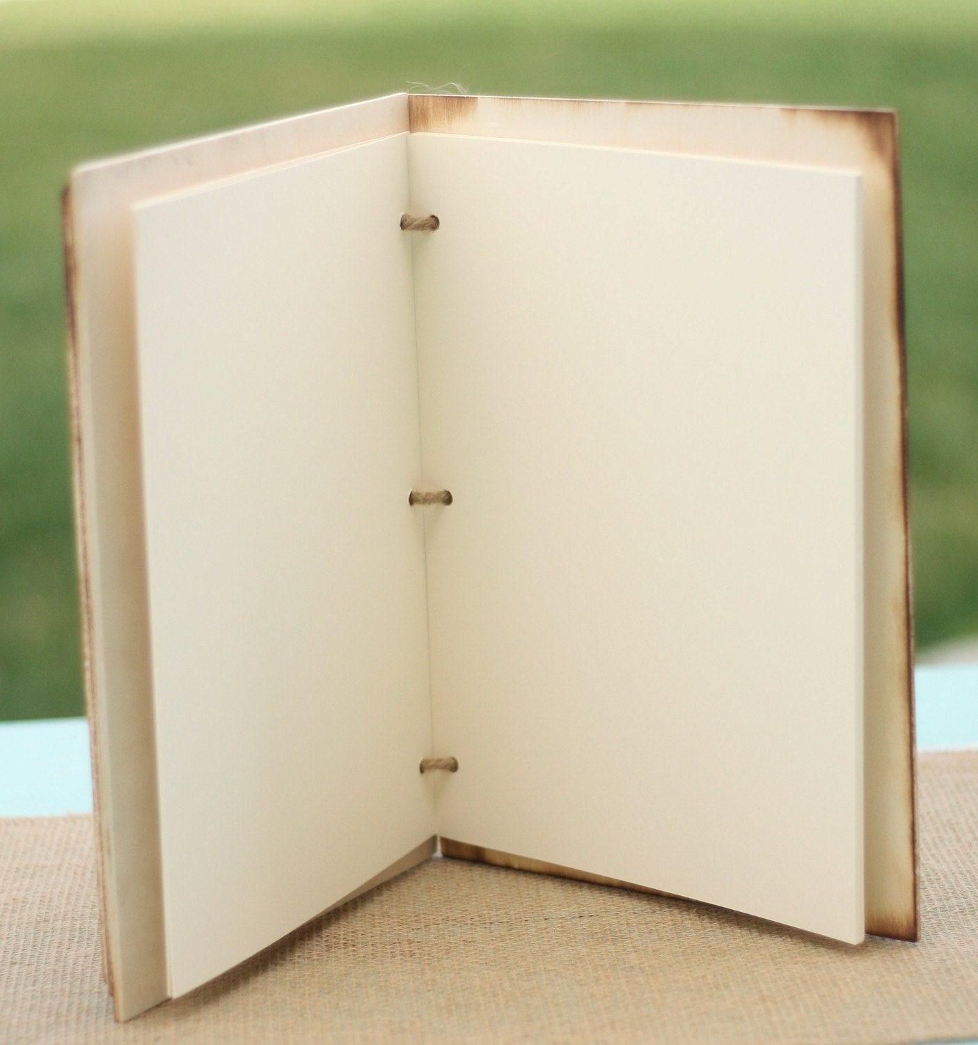 LARGE Personalized Engraved Rustic Wedding Guest Book (item E10085)