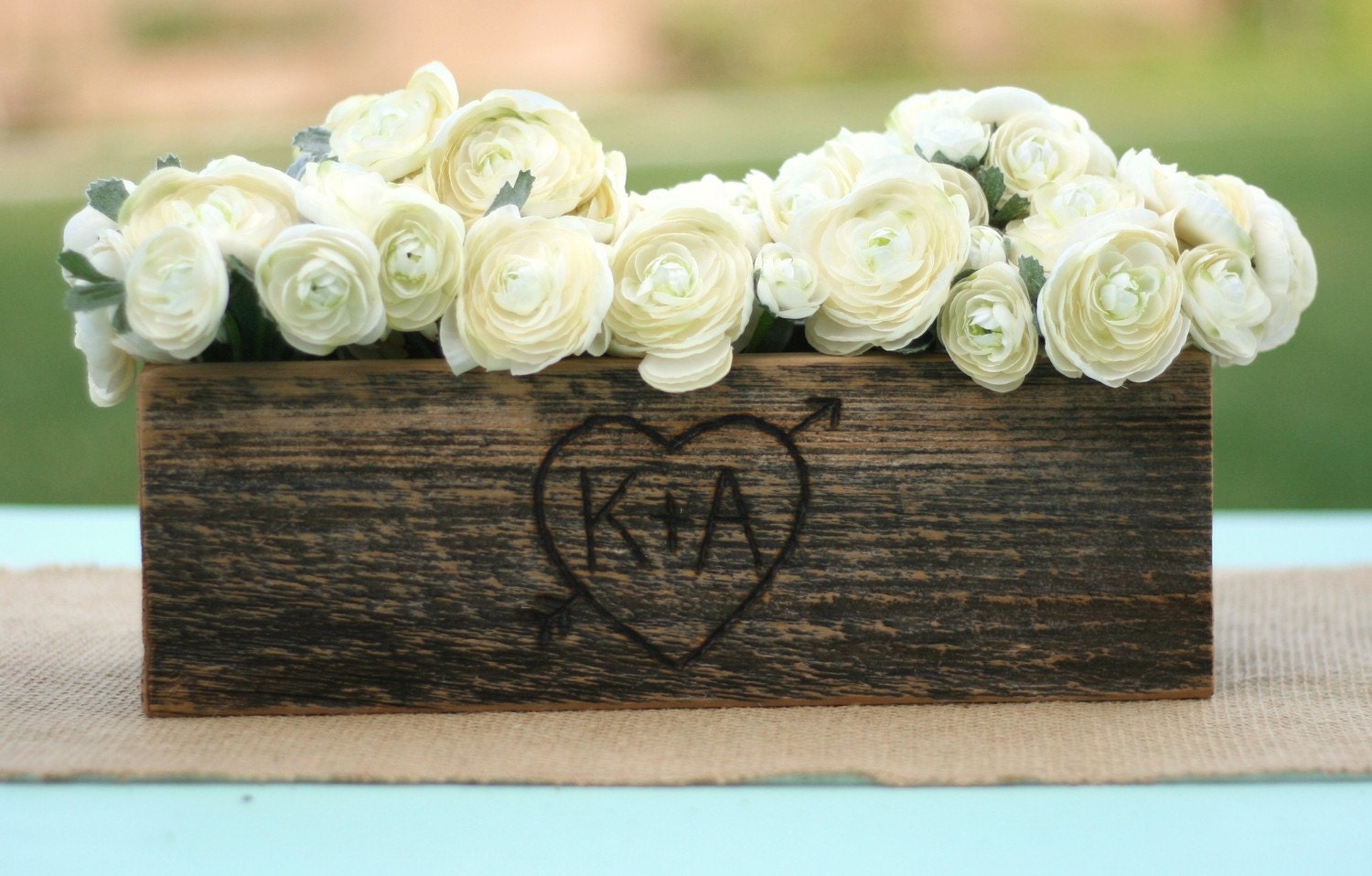 Barn Wood Rustic Vase Centerpiece Personalized (item E10165)